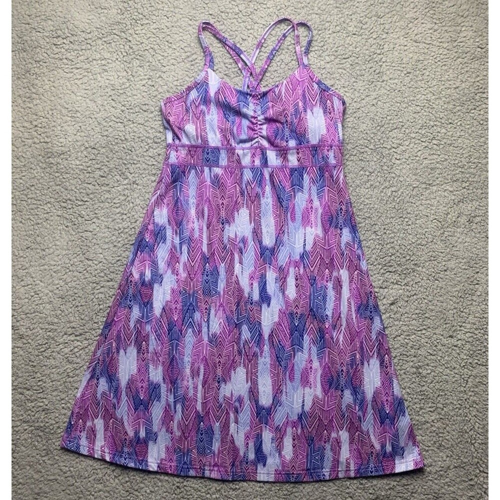 Marmot Taryn Dress Fuchsia Leaf Purple Womens Small Athletic Racerback Shelf Bra